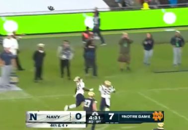 Navy Receivers Hilariously Tackle Each Other on Fourth Down