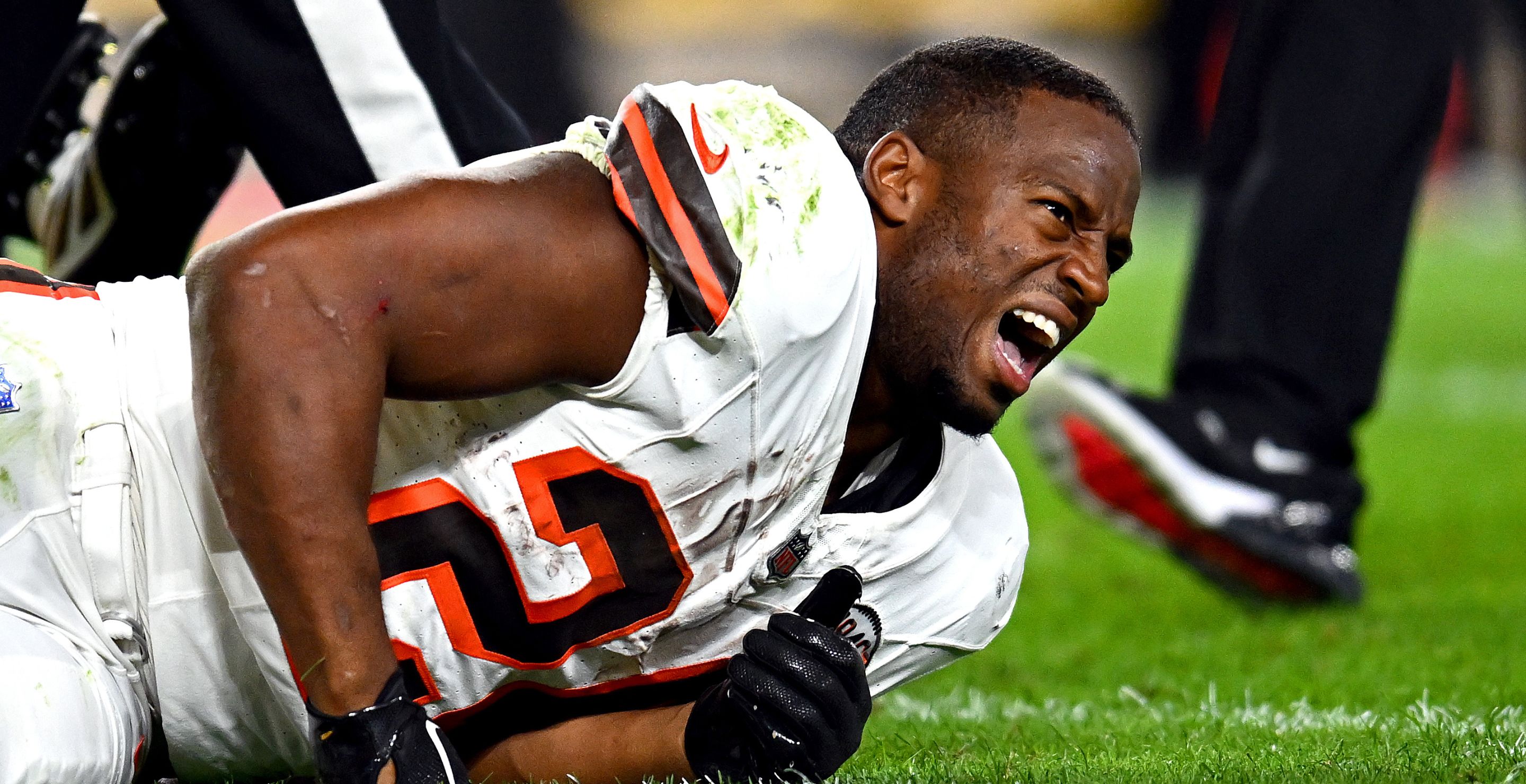 Fletcher Page: Nick Chubb was injured. Everybody who approached him looked  hurt