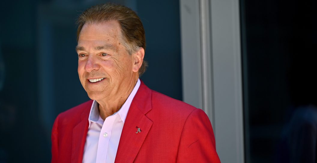 BIRMINGHAM, ALABAMA - JUNE 06: Nick Saban attends an event with Aflac to deliver My Special Aflac Ducks® to Children's Of Alabama on June 06, 2023 in Birmingham, Alabama.