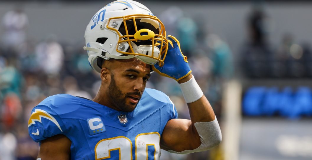 Inglewood, CA, Sunday, Sept. 10, 2023 - Los Angeles Chargers running back Austin Ekeler (30) on the sideline before a game against the Miami Dolphins at SoFi Stadium.