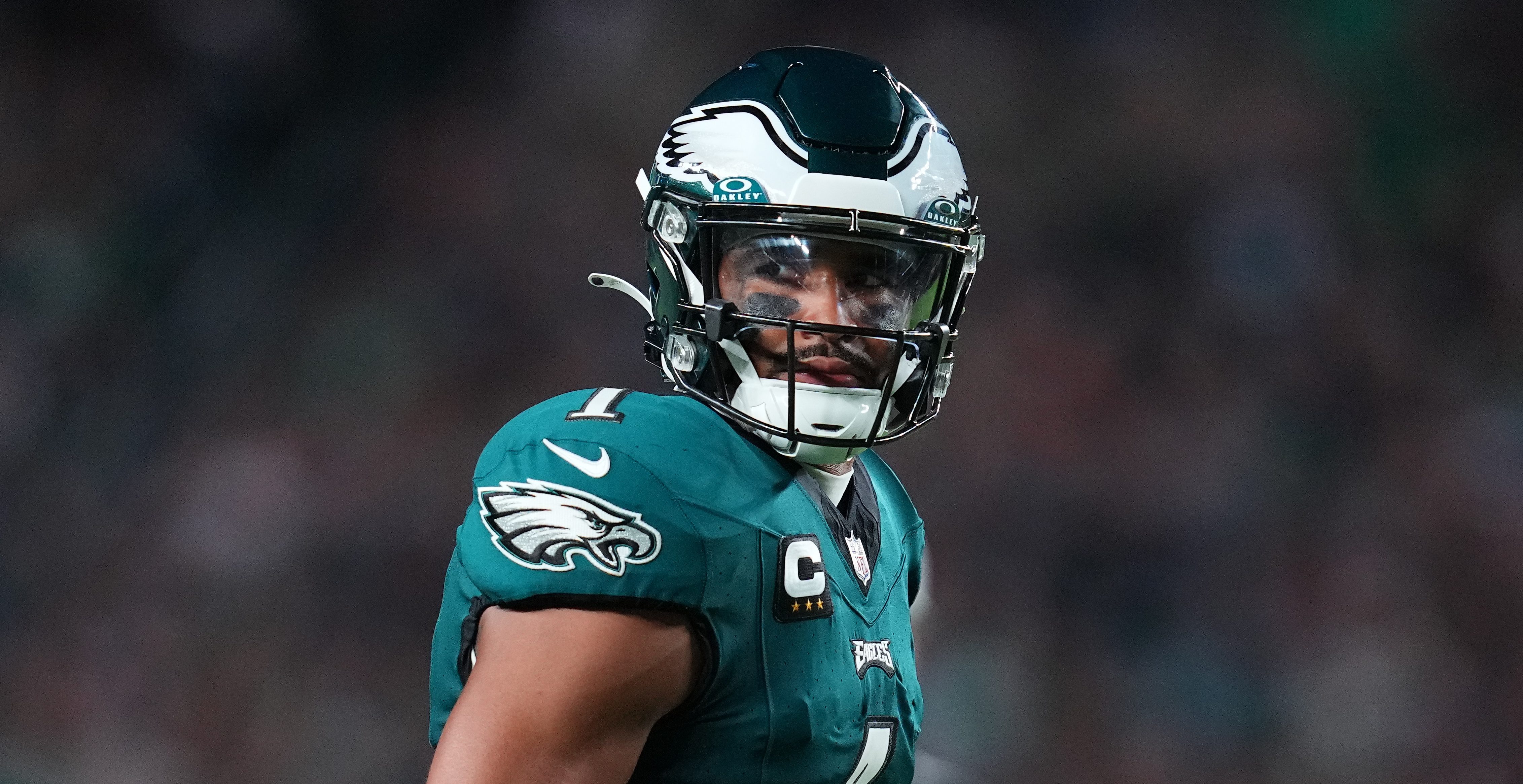 Jalen Hurts of the Philadelphia Eagles carries the ball during an NFL  News Photo - Getty Images