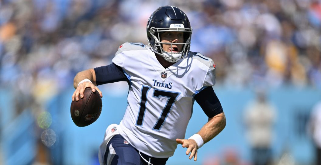 NASHVILLE, TENNESSEE - SEPTEMBER 17: Ryan Tannehill #17 of the Tennessee Titans in action during an NFL football game against the Los Angeles Chargers at Nissan Stadium on September 17, 2023 in Nashville, Tennessee. The Tennessee Titans won 27-24 in overtime.