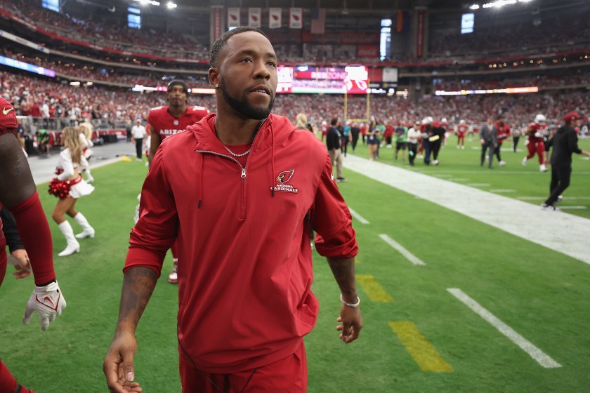 GLENDALE, ARIZONA - SEPTEMBER 24: Safety Budda Baker #3 of the Arizona Cardinals walks off the field during the NFL game at State Farm Stadium on September 24, 2023 in Glendale, Arizona. The Cardinals defeated the Cowboys 28-16. 