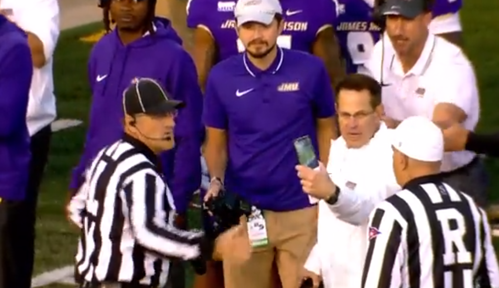 James Madison Coach Tried to Show Refs a Replay on a Phone