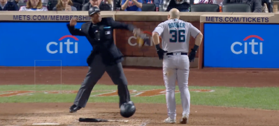 MLB umpire ejecting Marlins player