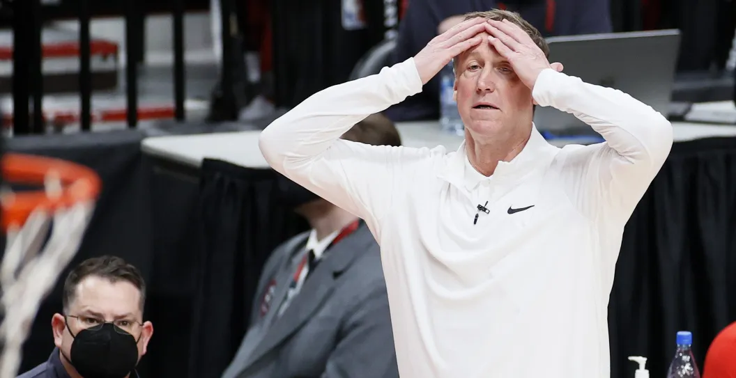 PORTLAND, OREGON - JUNE 03: Head coach Terry Stotts of the Portland Trail Blazers reacts in the second quarter against the Denver Nuggets during Round 1, Game 6 of the 2021 NBA Playoffs at Moda Center on June 03, 2021 in Portland, Oregon. NOTE TO USER: User expressly acknowledges and agrees that, by downloading and or using this photograph, User is consenting to the terms and conditions of the Getty Images License Agreement.