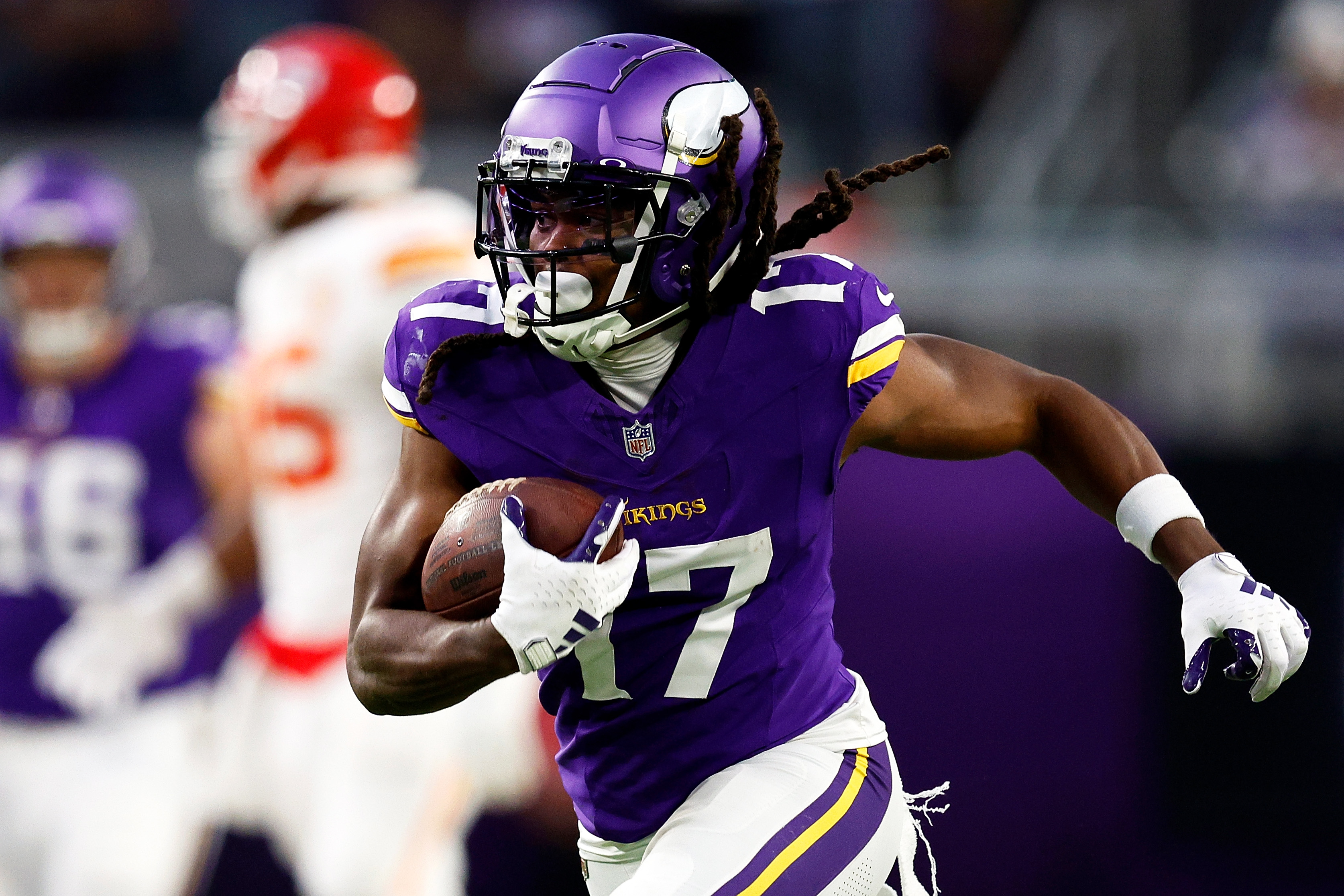 Minnesota Vikings wide receiver K.J. Osborn returns a Denver Broncos  News Photo - Getty Images