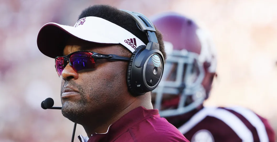 COLLEGE STATION, TX - OCTOBER 08: Head coach Kevin Sumlin of the Texas A&M Aggies waits on the sideline in the second half of their game against the Tennessee Volunteers at Kyle Field on October 8, 2016 in College Station, Texas.