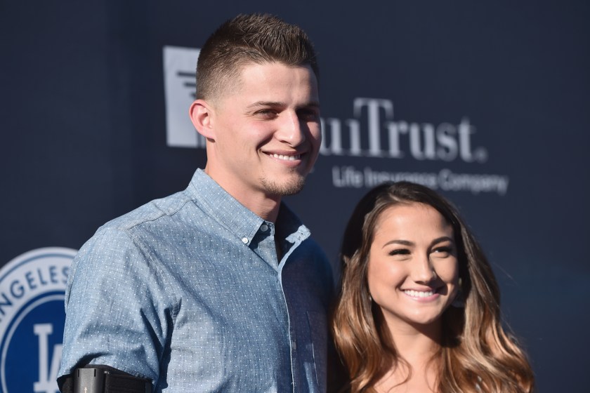 Corey Seager poses with his wife, Madisyn, at a gala.