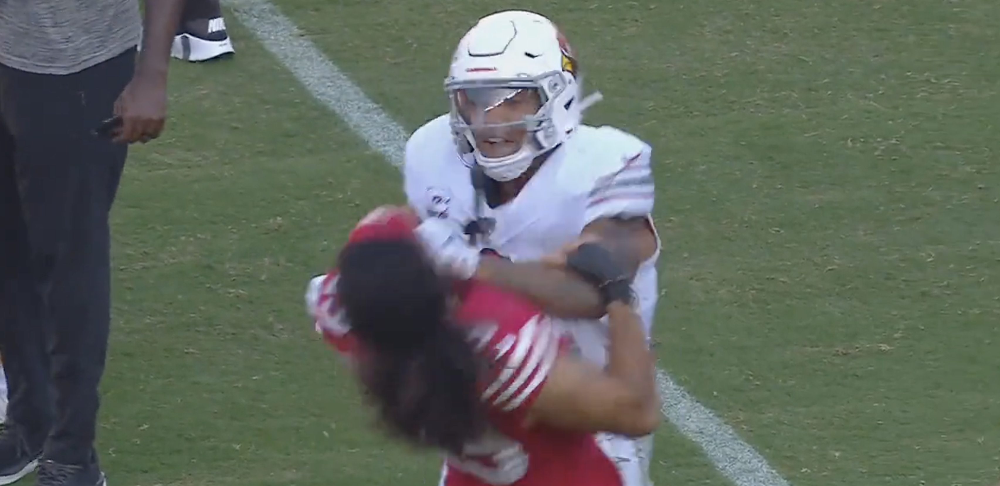 Cardinals' James Conner gets into a scuffle with 49ers' Talanoa Hufanga  after the game