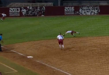 Oklahoma Softball Player Stuns Crowd with 'Alley-Oop' Diving Catch