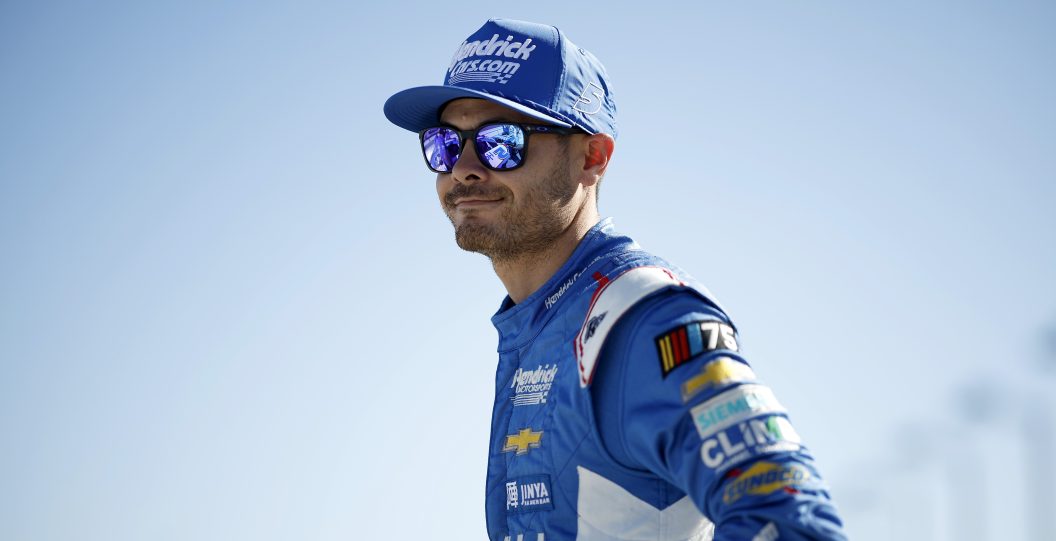 HOMESTEAD, FLORIDA - OCTOBER 21: Kyle Larson, driver of the #5 HendrickCars.com Chevrolet, looks on during qualifying for the NASCAR Cup Series 4EVER 400 Presented by Mobil 1 at Homestead-Miami Speedway on October 21, 2023 in Homestead, Florida.