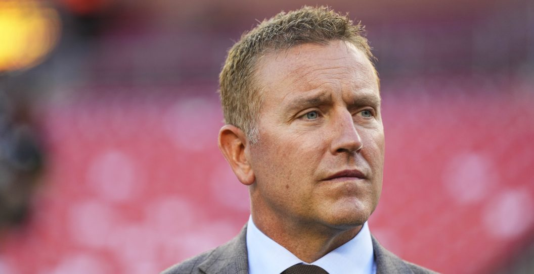 LANDOVER, MD - OCTOBER 05: Kirk Herbstreit looks on from the sideline prior to the Thursday Night Football game on Amazon Prime at FedEx Field on October 5, 2023 in Landover, Maryland.