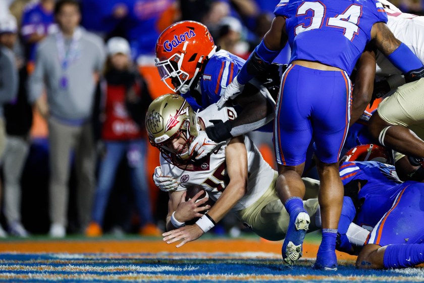 Tate Rodemaker takes a safety against Florida.