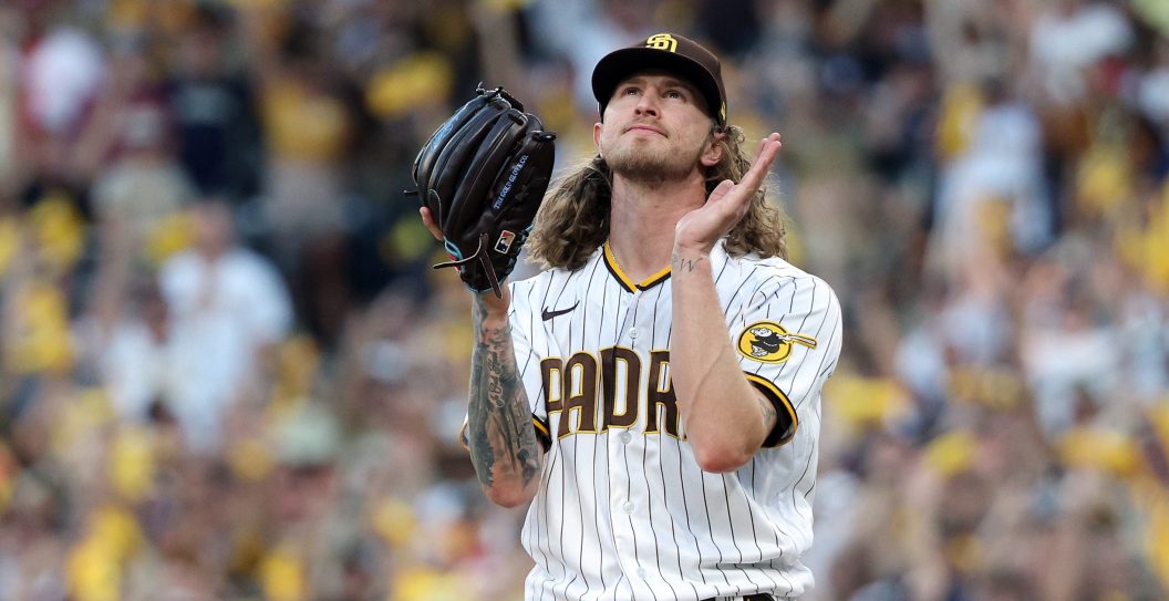 SAN DIEGO, CALIFORNIA - OCTOBER 19: Josh Hader #71 of the San Diego Padres celebrates defeating the Philadelphia Phillies 8-5 in game two of the National League Championship Series at PETCO Park on October 19, 2022 in San Diego, California.