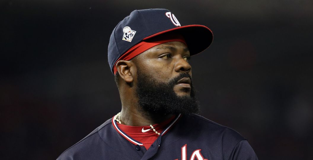 Fernando Rodney looks while with the Nationals.