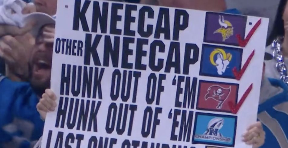 Lions Fan's Sign References Iconic Dan Campbell Quote