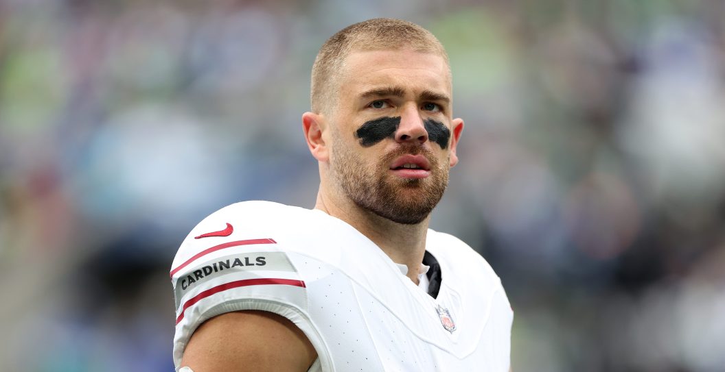 SEATTLE, WASHINGTON - OCTOBER 22: Zach Ertz #86 of the Arizona Cardinals looks on before the game against the Seattle Seahawks at Lumen Field on October 22, 2023 in Seattle,