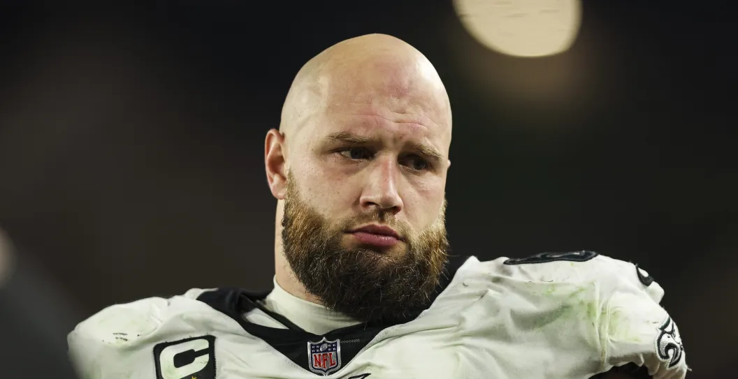 TAMPA, FL - JANUARY 15: Lane Johnson #65 of the Philadelphia Eagles looks on from the sideline during an NFL Wild Card playoff football game against the Tampa Bay Buccaneers at Raymond James Stadium on January 15, 2024 in Tampa, Florida.