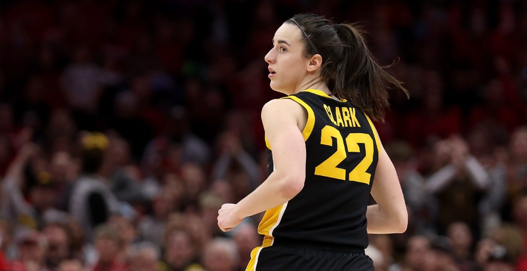 COLUMBUS, OHIO - JANUARY 21: Caitlin Clark #22 of the Iowa Hawkeyes runs up the court during the game against the Ohio State Buckeyes at Value City Arena on January 21, 2024 in Columbus, Ohio. Ohio State defeated Iowa 100-92 in overtime.