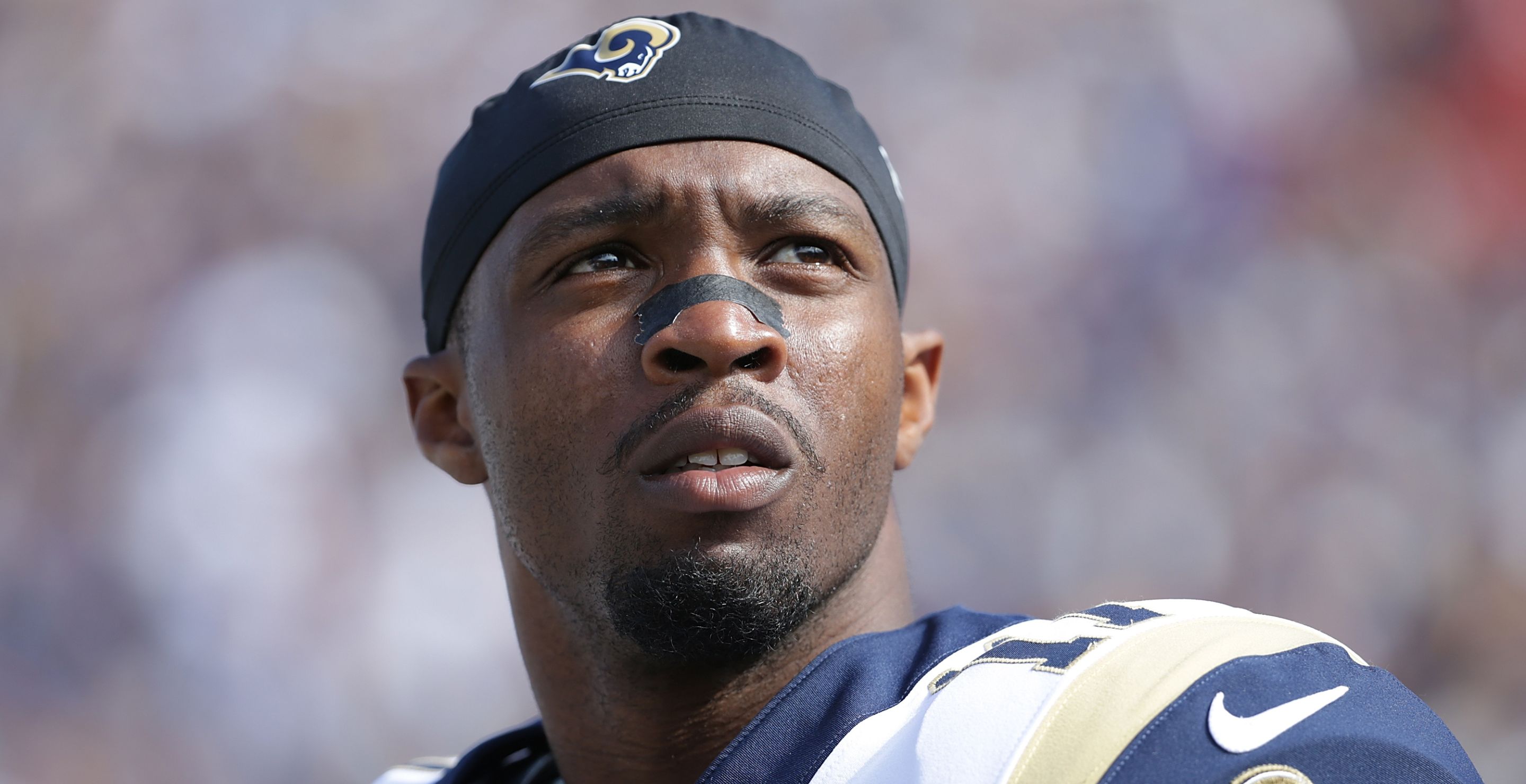 Tavon Austin looks on while playing for the Rams.