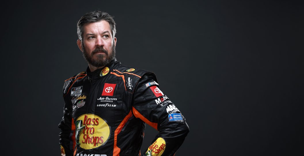 CHARLOTTE, NORTH CAROLINA - JANUARY 17: NASCAR driver Martin Truex Jr. poses for a photo during the 2024 NASCAR Production Days at Charlotte Convention Center on January 17, 2024 in Charlotte, North Carolina.