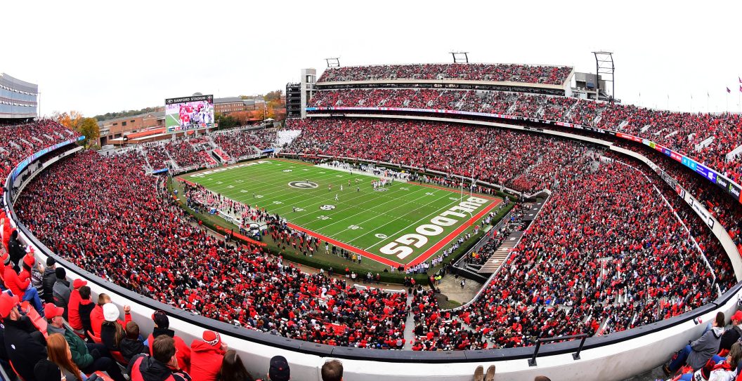 ATHENS, GA - NOVEMBER 24: A general view of Sanford Stadium during the game between the Georgia Bulldogs and the Georgia Tech Yellow Jackets on November 24, 2018 in Athens, Georgia.