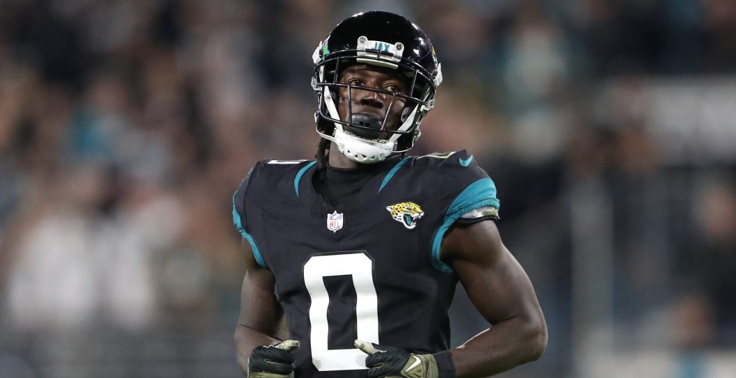 JACKSONVILLE, FLORIDA - DECEMBER 04: Calvin Ridley #0 of the Jacksonville Jaguars in action during the second half of a game against the Cincinnati Bengals at EverBank Stadium on December 04, 2023 in Jacksonville, Florida.