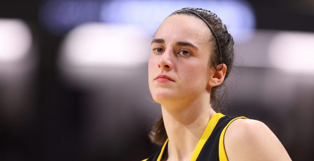 EVANSTON, ILLINOIS - JANUARY 31: Caitlin Clark #22 of the Iowa Hawkeyes looks on against the Northwestern Wildcats during the second half at Welsh-Ryan Arena on January 31, 2024 in Evanston, Illinois.