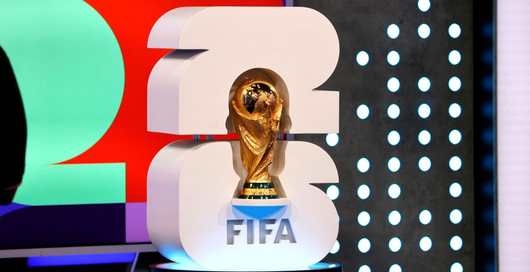 MIAMI, FLORIDA - FEBRUARY 4: FIFA World cup winner's Trophy at FIFA World Cup 2026 Match Schedule announcement on February 4, 2024 in Miami, Florida.