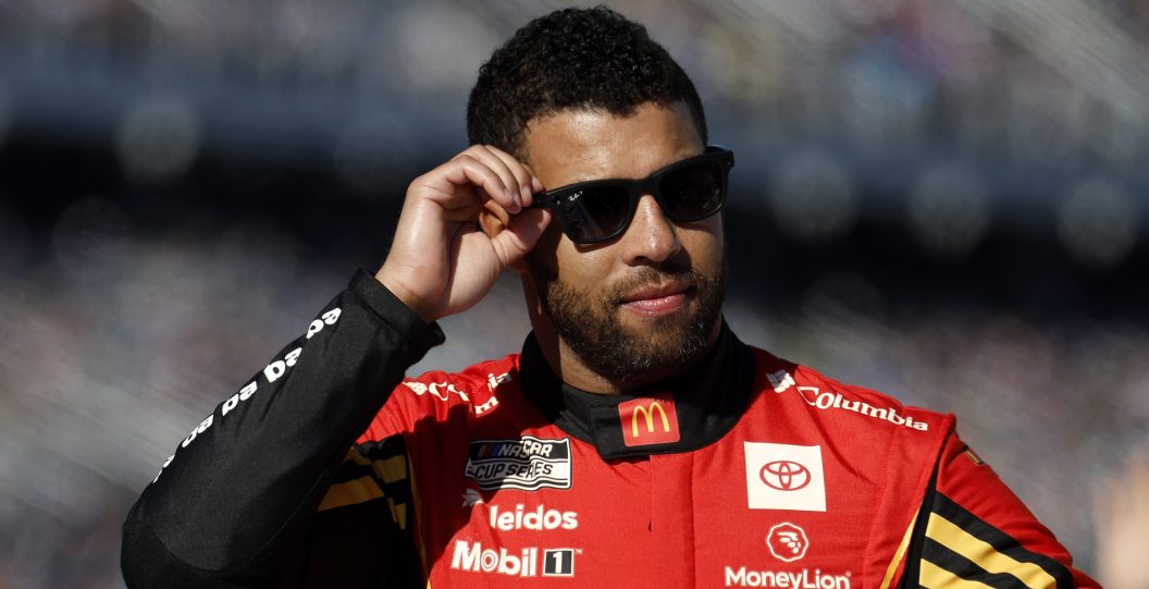 DAYTONA BEACH, FLORIDA - FEBRUARY 19: Bubba Wallace, driver of the #23 McDonald's Toyota, walks onstage during driver intros prior to the NASCAR Cup Series Daytona 500 at Daytona International Speedway on February 19, 2024 in Daytona Beach, Florida.