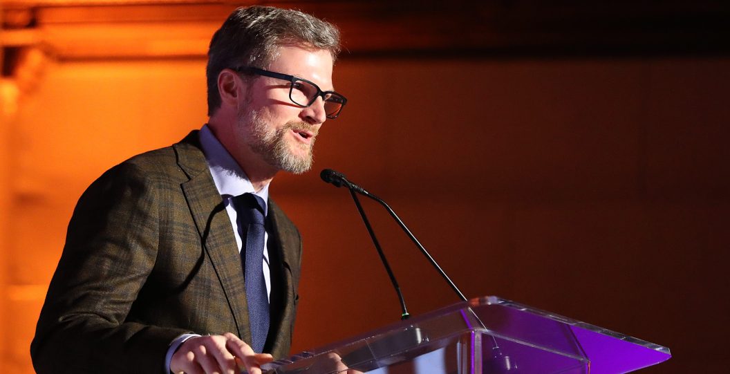 LOS ANGELES, CALIFORNIA - FEBRUARY 02: NASCAR Hall of Famer and JR Motorsports owner, Dale Earnhardt Jr. speakduring the 2024 NASCAR Drive for Diversity Awards at the Majestic Downtown Los Angeles on February 02, 2024 in Los Angeles, California.