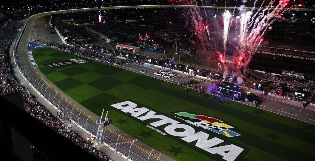 DAYTONA BEACH, FLORIDA - FEBRUARY 15: A general view of fireworks prior to the NASCAR Cup Series Bluegreen Vacations Duel #1 at Daytona International Speedway on February 15, 2024 in Daytona Beach, Florida.