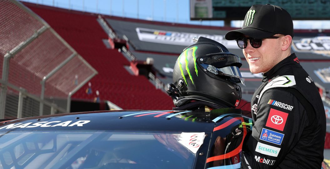 LOS ANGELES, CALIFORNIA - FEBRUARY 02: NASCAR Cup Series driver, Ty Gibbs enters the Busch Light Clash at The Coliseum pace car on track during previews for the NASCAR Cup Series Busch Light Clash at Los Angeles Memorial Coliseum on February 02, 2024 in Los Angeles, California.