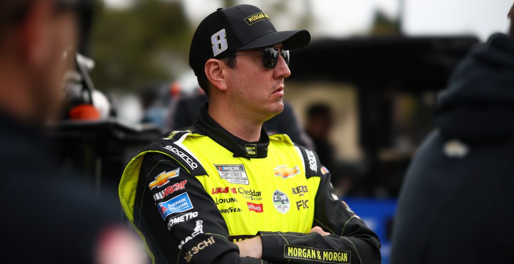 LOS ANGELES, CALIFORNIA - FEBRUARY 03: Kyle Busch, driver of the #8 Morgan & Morgan Chevrolet, looks on during practice for the NASCAR Cup Series Busch Light Clash at The Coliseum at Los Angeles Memorial Coliseum on February 03, 2024 in Los Angeles, California.