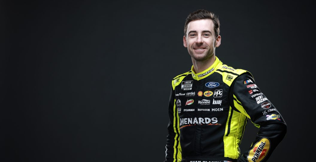 CHARLOTTE, NORTH CAROLINA - JANUARY 17: NASCAR driver Ryan Blaney poses for a photo during the 2024 NASCAR Production Days at Charlotte Convention Center on January 17, 2024 in Charlotte, North Carolina.