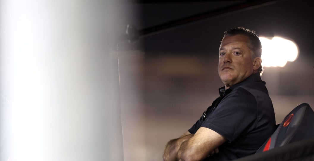 AVONDALE, ARIZONA - NOVEMBER 04: Retired NASCAR Cup Series driver, Tony Stewart, co-owner of Stewart-Hass Racing, NASCAR looks on during the NASCAR Xfinity Series Championship at Phoenix Raceway on November 04, 2023 in Avondale, Arizona.