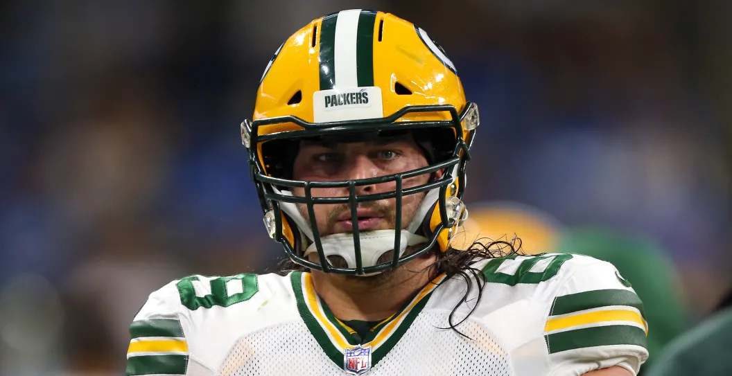 Green Bay Packers offensive tackle David Bakhtiari (69) is seen during the first half of an NFL football game against the Detroit Lions in Detroit, Michigan USA, on Sunday, January 9, 2022.