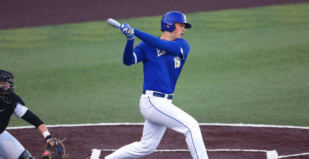 LEXINGTON, KY - FEBRUARY 20: Morehead St. outfielder Roman Kuntz (19) in a game between the Morehead State Eagles and the Kentucky Wildcats on February 20, 2024, at Kentucky Proud Park in Lexington, KY.