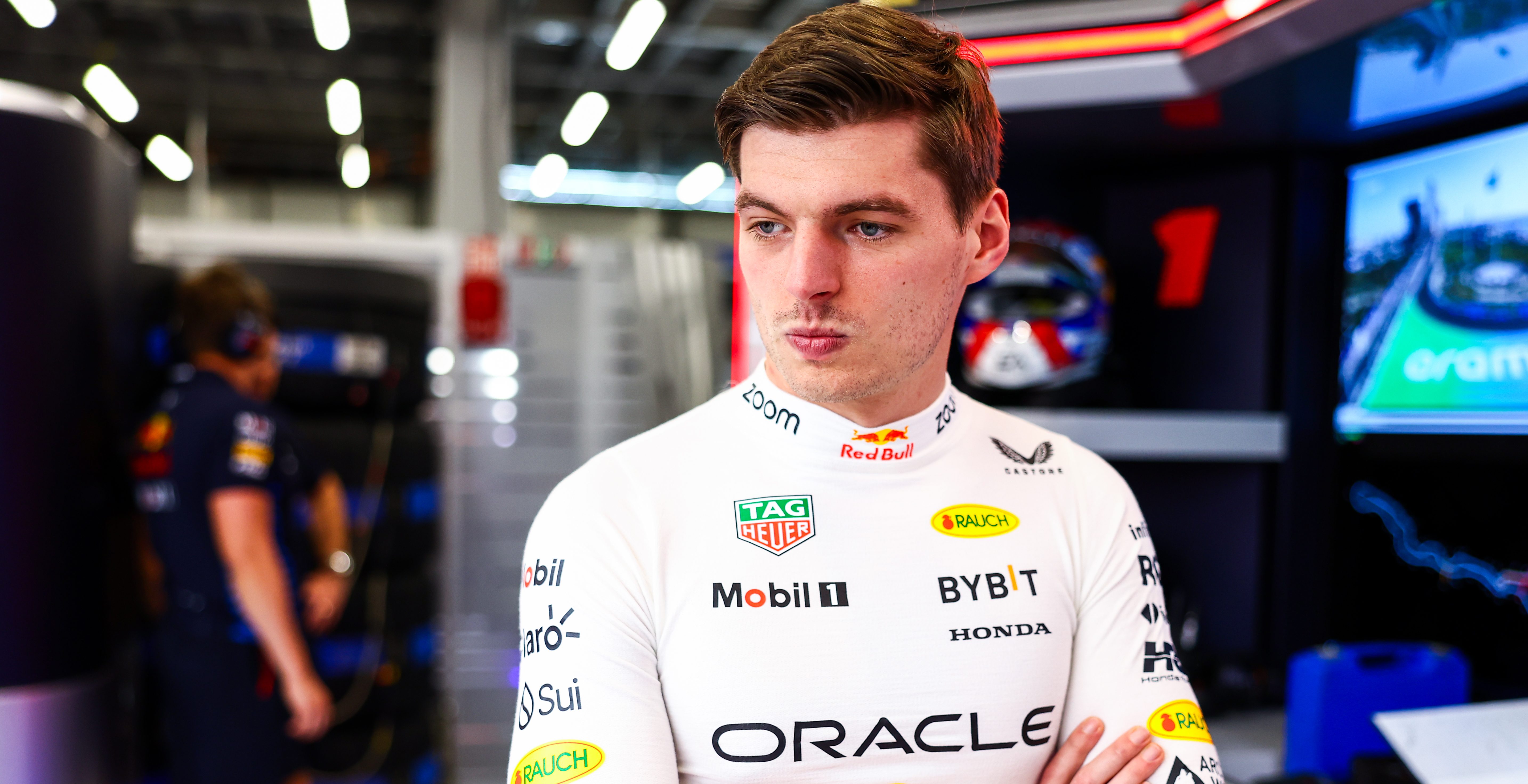 JEDDAH, SAUDI ARABIA - MARCH 07: Max Verstappen of the Netherlands and Oracle Red Bull Racing prepares to drive in the garage during practice ahead of the F1 Grand Prix of Saudi Arabia at Jeddah Corniche Circuit on March 07, 2024 in Jeddah, Saudi Arabia.