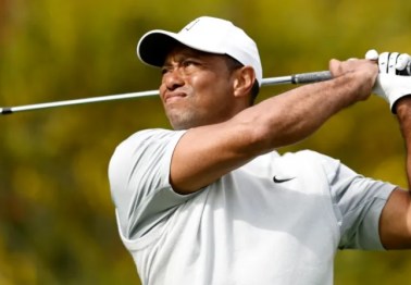 Tiger Woods Chips In Birdie After Rough First Day At Masters