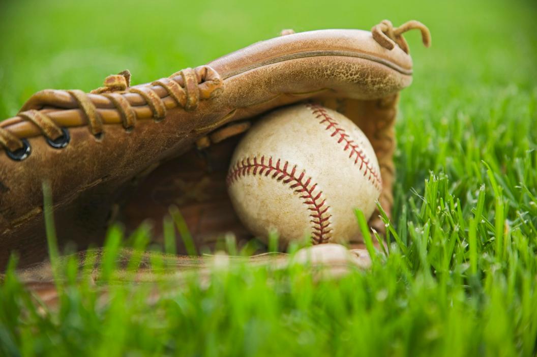 Baseball glove, ball