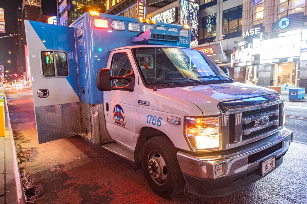 Coach K, grandson, ambulance