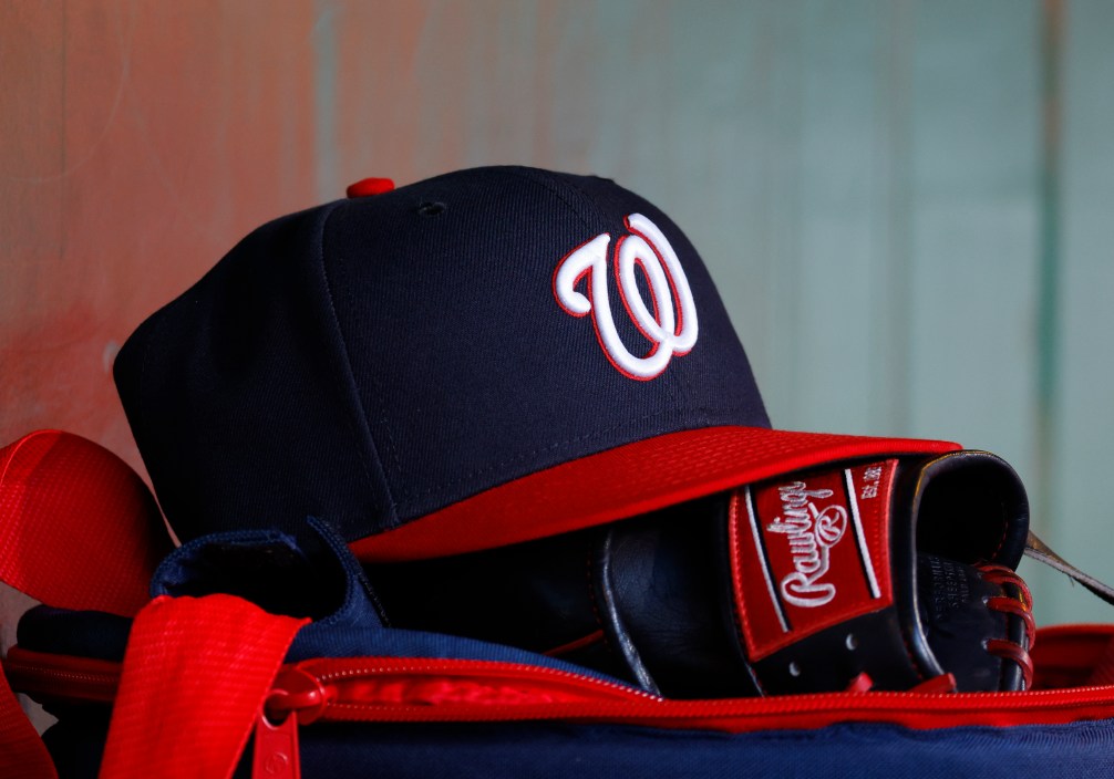 National hat, MLB, glove