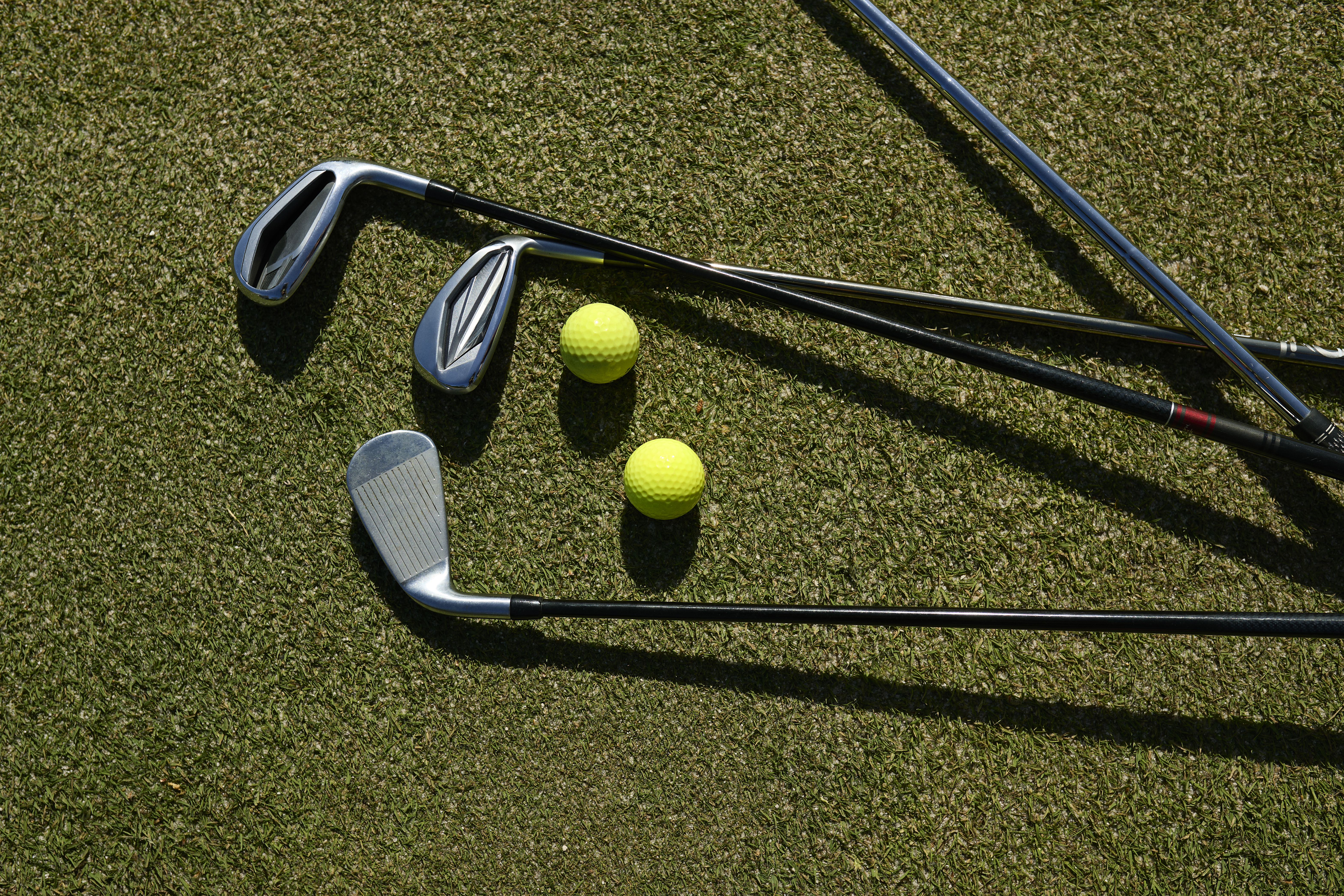 Golf club, ball, body